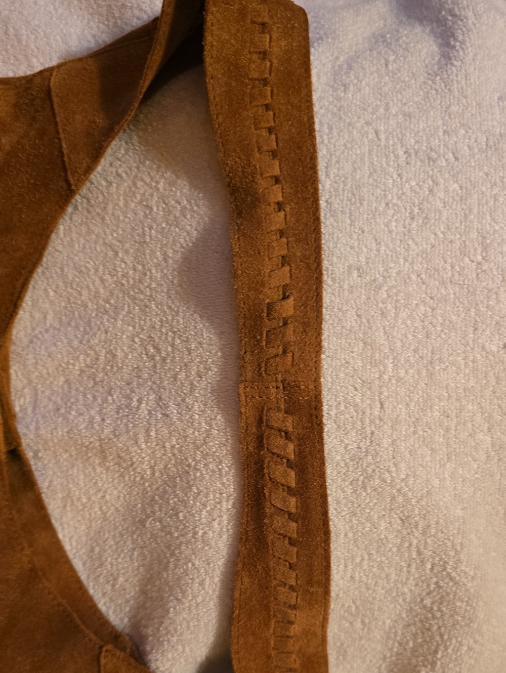 Haute Hippie Festival Suede Hobo Bag Brown Tan Whipstitch Slouchy With Pouch - Picture 3 of 16